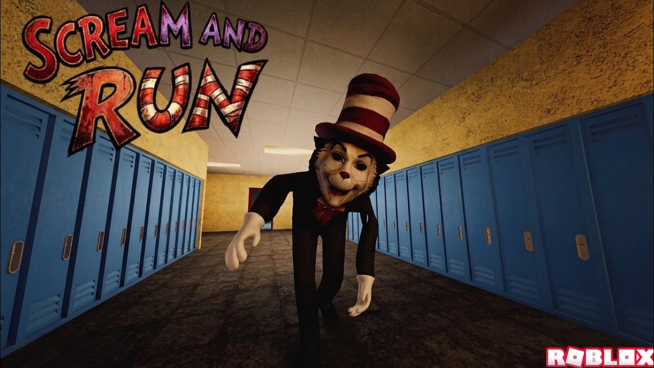 Scream-And-Run-Roblox-Screenshot aus der dunklen Schule
